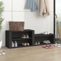 VidaXL Schoenenkast 150x35x45 cm bewerkt hout zwart - thumbnail