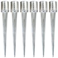 Grondpinnen 6 st 12x91 cm gegalvaniseerd staal zilverkleurig - thumbnail