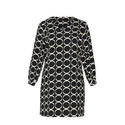 Paprika jurk met all over print zwart/ecru
