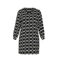Paprika jurk met all over print zwart/ecru - thumbnail