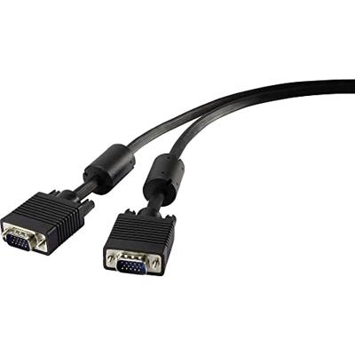 Renkforce VGA aansluitkabel VGA 15-polige stekker, VGA 15-polige stekker 5,00 m zwart RF-4212501 met ferrietkern VGA-kabel