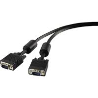 Renkforce VGA aansluitkabel VGA 15-polige stekker, VGA 15-polige stekker 5,00 m zwart RF-4212501 met ferrietkern VGA-kabel - thumbnail