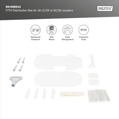 Digitus DN-968914 Dibributiebox 16 poorten LC, SC