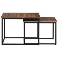 Tafeltjesset 2 st massief teakhout - thumbnail