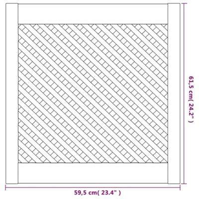 VidaXL Kastdeuren met latwerk 2 st 59,5x61,5 cm massief grenenhout