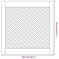 VidaXL Kastdeuren met latwerk 2 st 59,5x61,5 cm massief grenenhout - thumbnail