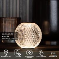 Lucide CINTRA - Oplaadbare Tafellamp - Accu/Batterij - Ø 11 cm - LED 3 StepDim - 1x2W 2700K - Transparant - thumbnail