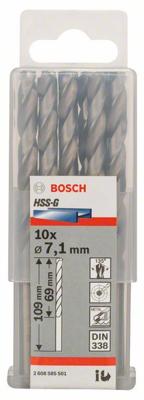 Bosch Accessories 2608585501 HSS Metaal-spiraalboor 7.1 mm Gezamenlijke lengte 109 mm Geslepen DIN 338 Cilinderschacht 10 stuk(s)