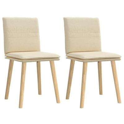 Eetkamerstoelen 2 st stof crmekleurig Eetkamerstoelen 2 st stof crmekleurig