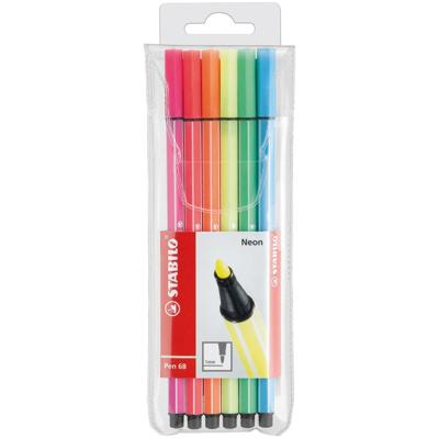 STABILO Pen 68 viltstift etui 6 neon