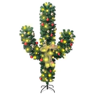 VidaXL Kerstcactus met standaard en led&apos;s 180 cm pvc groen