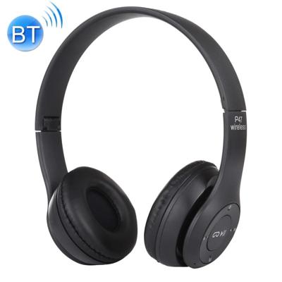 P47 opvouwbare draadloze Bluetooth hoofdtelefoon met 3.5 mm audio-aansluiting ondersteuning MP3/FM/Call (zwart)