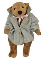 Clemens Knuffelbeer junior 18 cm pluche 2-delig bruin/grijs - thumbnail