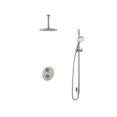 Hotbath Buddy - Inbouw Regendoucheset - Thermostatisch - Plafondbuis 15 cm - Hoofddouche 250 mm - Ronde Handdouche 3 Standen - Glijstang 900 mm - met 2-Weg Stop-Omstel - Waterbesparend - V02
