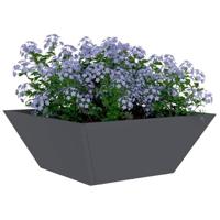 VidaXL Tuin bloempot antraciet 40 x 40 x 15 cm koudgewalst staal - thumbnail