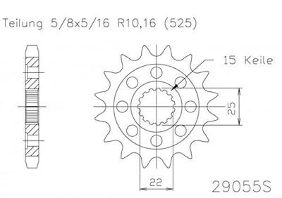 ESJOT Sprocket 525 15z superlight