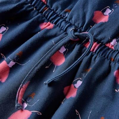 Kinderjurk ballerinaprint 140 marineblauw - thumbnail