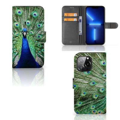 iPhone 13 Pro | Telefoonhoesje | Met pasjeshouder | Pauw