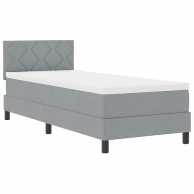 Boxspringbed met matras met matras Lichtgrijs 80 x 200 cm Stof