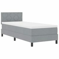 Boxspringbed met matras met matras Lichtgrijs 80 x 200 cm Stof - thumbnail