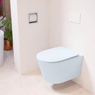 MONDIAZ LAVIE hangend toilet single fire rimless diepspoel Clay, Toiletzitting met quick-release & softclose Clay