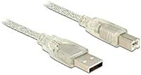 Delock 83896 USB-kabel USB 2.0 USB-A stekker, USB-B stekker 5.00 m Transparant - thumbnail