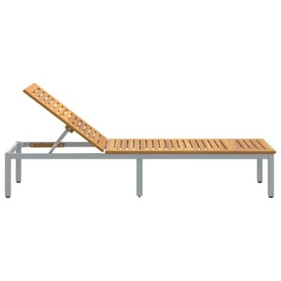 Ligbed Grijs 200 x 55 x 35 cm Massief Acaciahout Ligbed Grijs 200 x 55 x 35 cm Massief Acaciahout