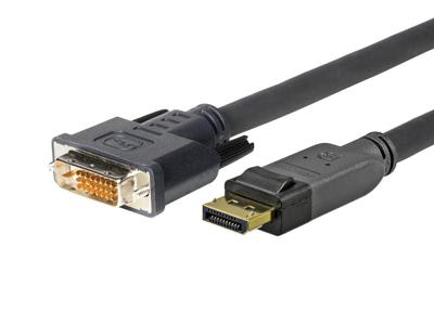 VivoLink 20m Displayport DVI-D Zwart 20m DisplayPort DVI-D Man Man Goud Video Kabel Adapters