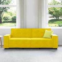 Driezitsbank 180 cm fluweel geel - thumbnail