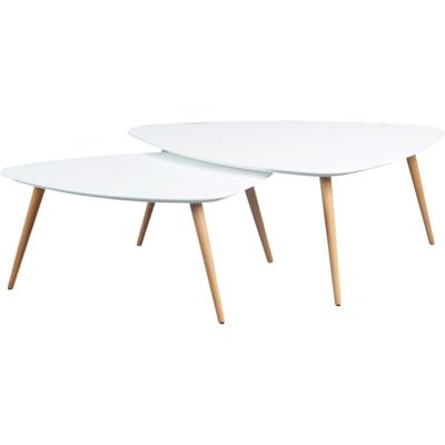 Bijzettafel Niko mat wit set van 2 Bijzettafel Niko mat wit set van 2