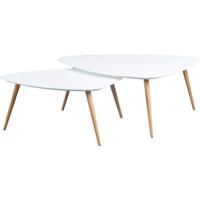 Bijzettafel Niko mat wit set van 2 - thumbnail