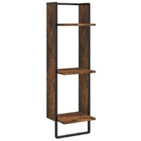 Wandrek 3-laags 30x25x100 cm bewerkt hout gerookt eikenkleurig - thumbnail