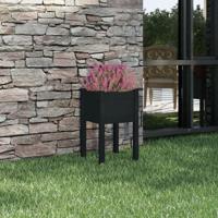 VidaXL Plantenbak 40x40x70 cm massief grenenhout zwart - thumbnail