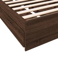Bedframe met lades bewerkt hout bruin eikenkleurig 75x190 cm - thumbnail