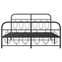 Bedframe met hoofd- en voeteneinde metaal zwart 135x190 cm - thumbnail
