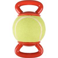 Hondenspeelgoed Tennisbal met Handvat - 13 cm 13 x 13 x 22.5 cm Flamingo Groen - thumbnail