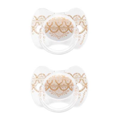 Suavinex Couture fopspeen silicone 4-18 mnd Grey - set van 2 Suavinex Couture fopspeen silicone 4-18 mnd Grey - set van 2