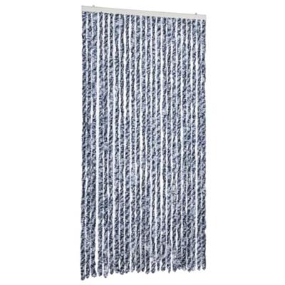 Vliegengordijn 100x230 cm chenille blauw en wit Vliegengordijn 100x230 cm chenille blauw en wit
