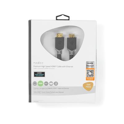 Nedis CVBW34050AT50 Premium High Speed Hdmi™-kabel Met Ethernet Hdmi™-connector - Hdmi™-connector 5,00 M Antraciet