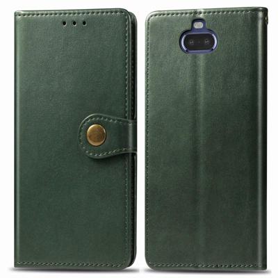 Voor Sony Xperia 20 retro effen kleur lederen gesp telefoon geval met Lanyard & fotolijstjes & kaartsleuf & portemonnee & stand functie (groen) Voor Sony Xperia 20 retro effen kleur lederen gesp telefoon geval met Lanyard & fotolijstjes & kaartsleuf & portemonnee & stand functie (groen)