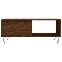 Salontafel 90x50x36,5 cm bewerkt hout bruineikenkleurig - thumbnail
