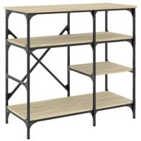 VidaXL Bakkersrek 90x40x84 cm bewerkt hout en metaal sonoma eiken - thumbnail