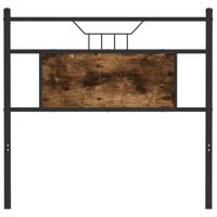 Hoofdbord 75 cm bewerkt hout en staal gerookt eikenkleurig - thumbnail