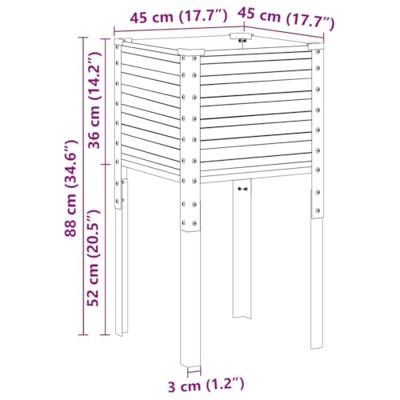 VidaXL Plantenbak 45x45x88 cm staal grijs