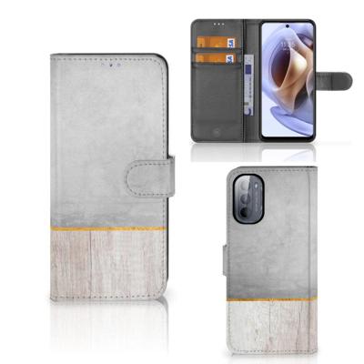 Motorola Moto G31 | G41 | Book Style Case | Wood Concrete