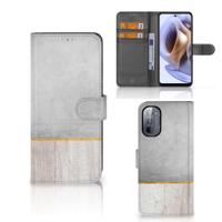 Motorola Moto G31 | G41 | Book Style Case | Wood Concrete - thumbnail