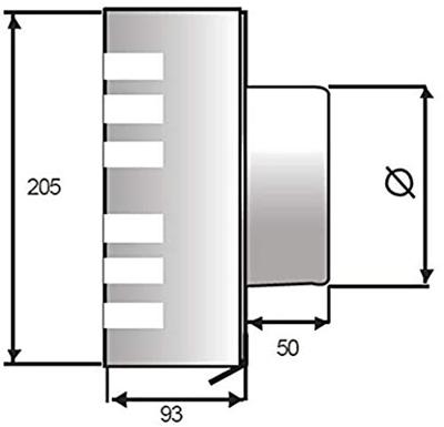 PREMIUM LINE design gevelkap -ALFA- Ø150mm - grofmazig gaas - RVS