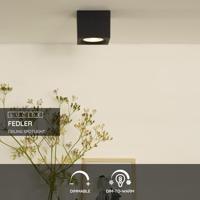 Lucide FEDLER - Plafondspot - LED Dim to warm - GU10 (ES111) - 1x12W 2200K/3000K - Zwart - thumbnail