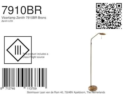 Steinhauer VloerlampZenith Led 118cm bronsbruin - 7910BR - thumbnail