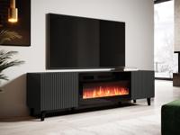 Tv-meubel met haard VEGAS 2 deuren grijs - thumbnail